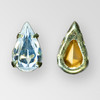 13x7.8mm Pear, Crystal Gold Pointed Back MC Rosemontee