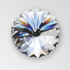 14m round pointed top Rhinestone Button, Crystal/Silver