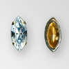15x7mm Navette, Crystal Gold Pointed Back MC Rosemontee