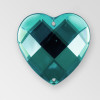 25mm Acrylic Heart Sew-On Stone, Indicolite color