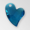 11mm Acrylic Iceberg Heart Pendant, Indicolite color