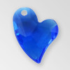 11mm Acrylic Iceberg Heart Pendant, Sapphire color