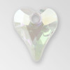 14mm Acrylic Heart Pendant, Crystal AB color