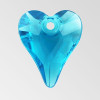 14mm Acrylic Heart Pendant, Indicolite color