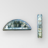 19x7mm Crystal Halfmoon, Silver plated