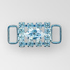 1x0.75 inch Rectangle Crystal Silver Rhinestone Connector, ss18