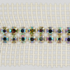 2-row Machine Cut Metal Banding Crystal AB, Silver Plated with White Netting on both Sides