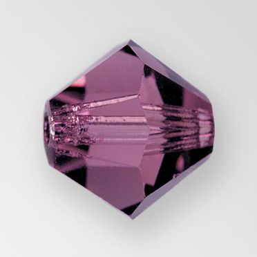 6mm MC Preciosa Bicone (Rondelle) Bead, Amethyst color 6mm MC Preciosa Bicone (Rondelle) Bead, Amethyst color