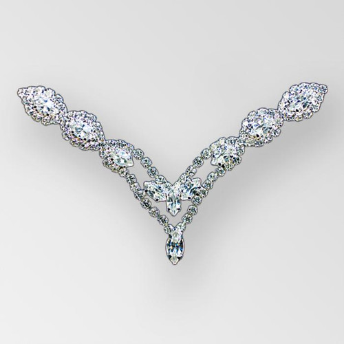 2.75 inches x 2.75 inches V-Shaped Fancy Rhinestone Connector, Crystal/Silver, ss8.5, Navette 8x4 and 10x5 (30% applied; limited - time special) Product