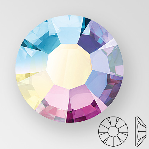 ss9 CRYSTAL AB - PRECIOSA MAXIMA Flat Back, 15 facets, foiled Product