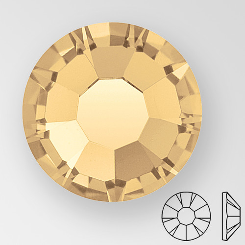 ss5 LIGHT COLORADO TOPAZ - PRECIOSA MAXIMA Flat Back, 15 facets, foiled Product