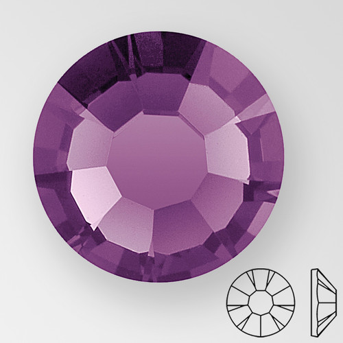 ss9 AMETHYST - PRECIOSA MAXIMA Flat Back, 15 facets, foiled Product