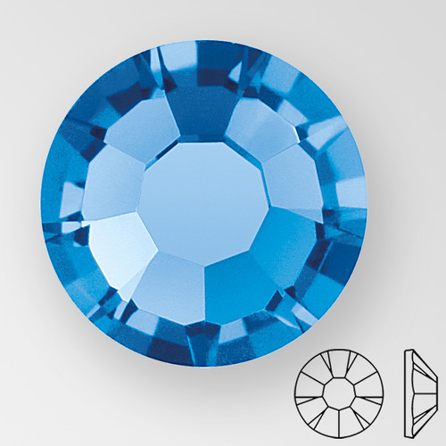 ss9 SAPPHIRE - PRECIOSA MAXIMA Flat Back, 15 facets, foiled Product