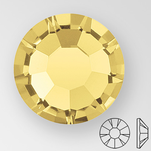 ss16 LIGHT TOPAZ HOT FIX - PRECIOSA MAXIMA Flat Back, 15 facets, foiled Product