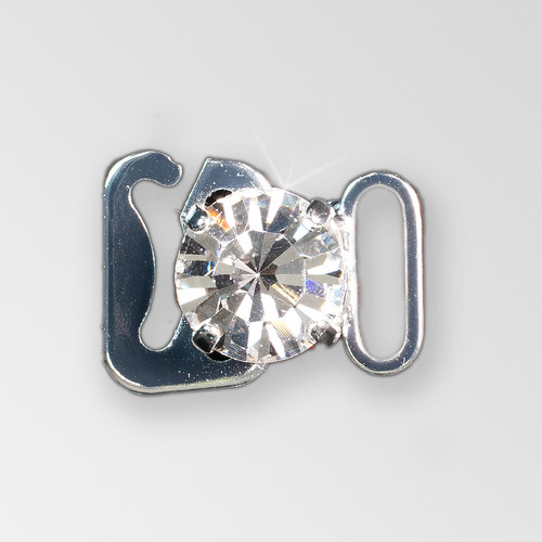 0.5 inch Crystal Silver Round Shape Rhinestone Swan Hook Connector, ss45, hook UP Product