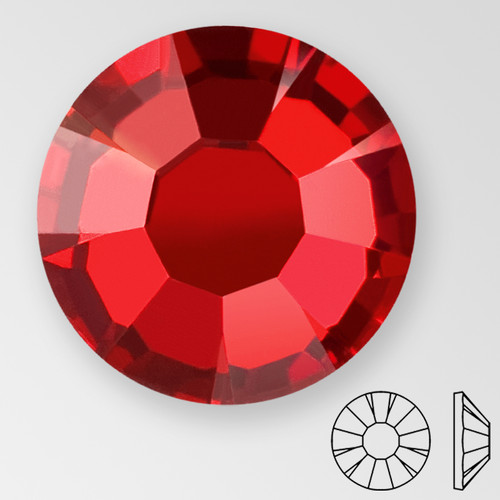 ss34 RED VELVET - PRECIOSA MAXIMA Flat Back, 18 facets, foiled Product