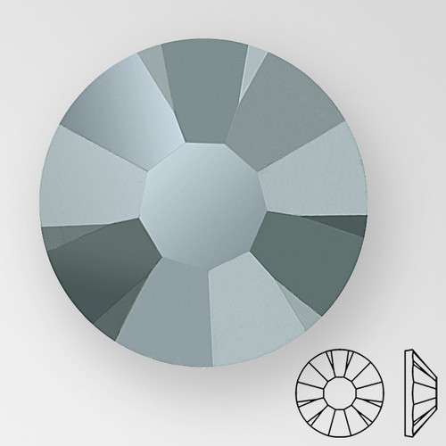 ss34 HEMATITE - PRECIOSA MAXIMA Flat Back, 18 facets, foiled Product