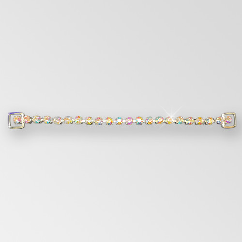 7.5 Inch One Row Rhinestone Connector, Crystal AB Silver, Large Loops, ss29 7.5 Inch One Row Rhinestone Connector, Crystal AB Silver, Large Loops, ss29 Product