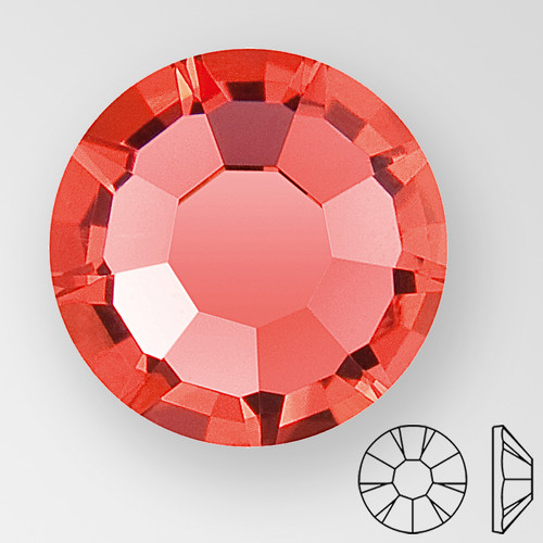 ss30 PADPARADSCHA HOT FIX - PRECIOSA MAXIMA Flat Back, 18 facets, foiled Product