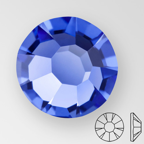 ss20 BLUE VIOLET HOT FIX - PRECIOSA MAXIMA Flat Back, 15 facets, foiled Product