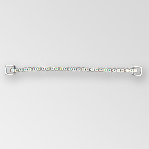 7.5 Inch One Row Rhinestone Connector, Crystal AB Silver, Large Loops, ss18 7.5 Inch One Row Rhinestone Connector, Crystal AB Silver, Large Loops, ss18 Product