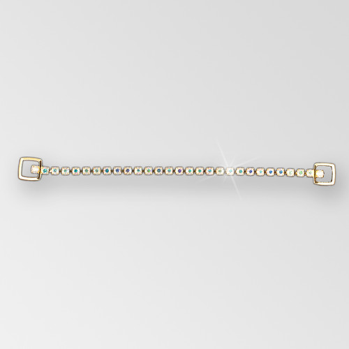 7.5 Inch One Row Rhinestone Connector, Crystal AB Gold, Large Loops, ss18 7.5 Inch One Row Rhinestone Connector, Crystal AB Gold, Large Loops, ss18 Product