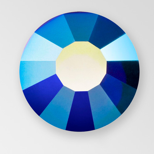 Chaton Rose in Cobalt Blue AB color, size ss16, foiled back Product