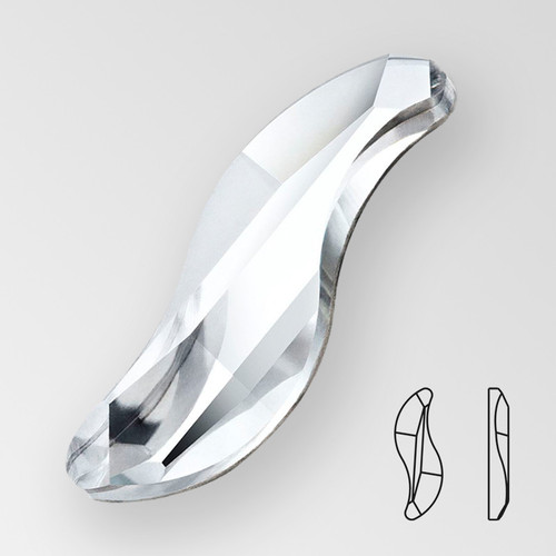 MC Flat Back Wave Hot Fix Stone, 8x2.6mm Crystal, foiled Product