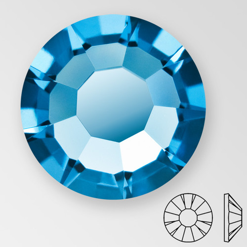 ss30 MALIBU BLUE - PRECIOSA MAXIMA Flat Back, 18 facets, foiled Product