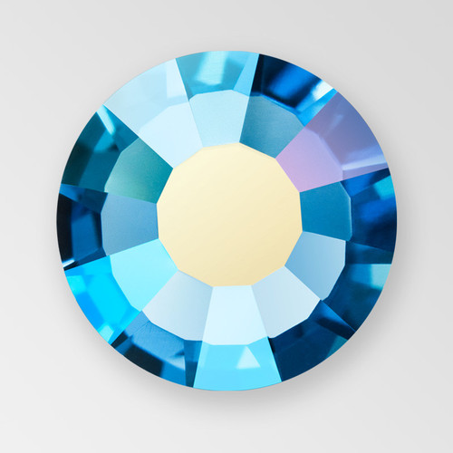 MC Hot Fix Chaton Rose in Malibu Blue AB color, size ss16, foiled back Product