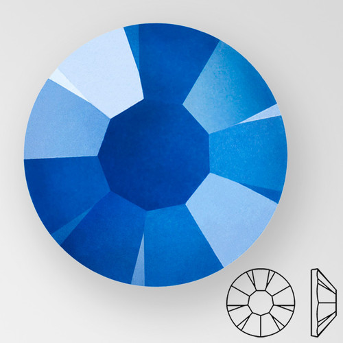 ss16 NEON BLUE HOT FIX - PRECIOSA MAXIMA Flat Back, 15 facets, foiled Product