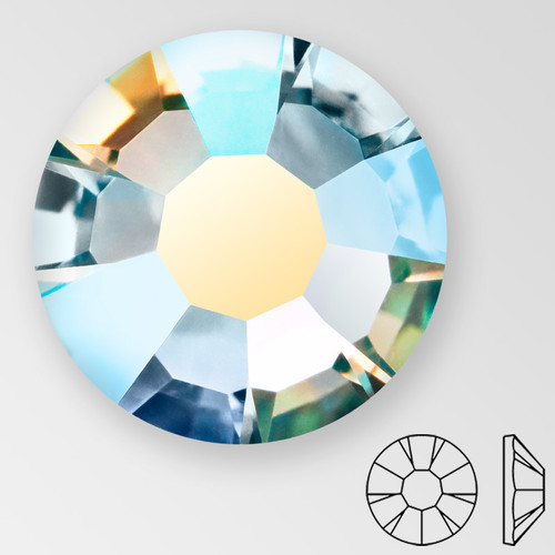 ss16 SILVER AQUAMARINE AB - PRECIOSA MAXIMA Flat Back, 15 facets, foiled Product