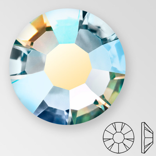 ss20 SILVER AQUAMARINE AB - PRECIOSA MAXIMA Flat Back, 15 facets, foiled Product