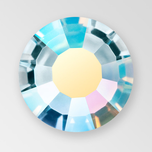 MC Hot Fix Chaton Rose in Silver Aquamarine AB color, size ss20, foiled back Product