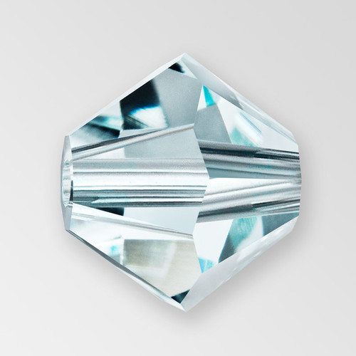 4mm MC Preciosa Bicone (Rondelle) Bead, Silver Aquamarine color Product