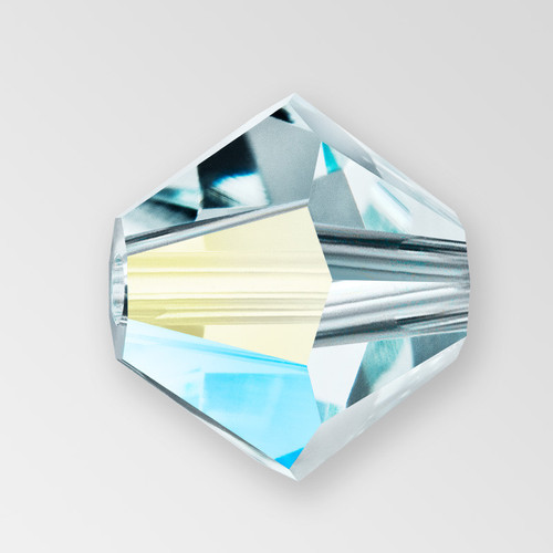 4mm MC Preciosa Bicone (Rondelle) Bead, Silver Aquamarine AB color Product