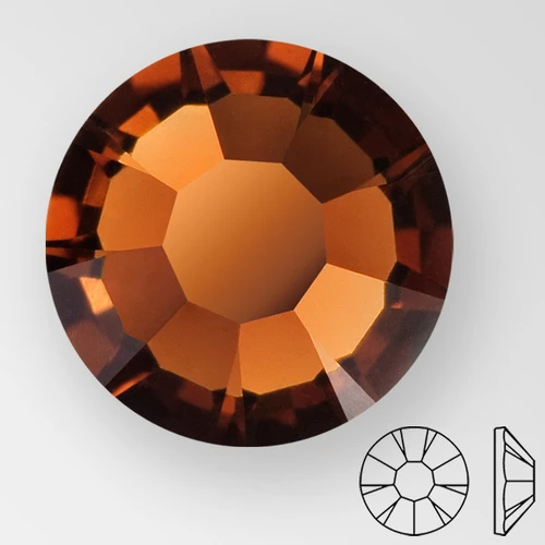 Copy of ss12 CHOCOLATE - PRECIOSA MAXIMA Flat Back, 15 facets, foiled Product