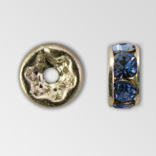 4.5mm Rhinestone Rondelle Light Sapphire, Silver Plated Product