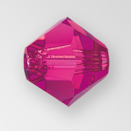 4mm MC Preciosa Bicone (Rondelle) Bead, Fuchsia color Product