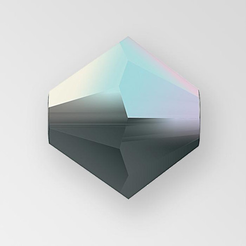 4mm MC Preciosa Bicone (Rondelle) Bead, Jet AB color Product