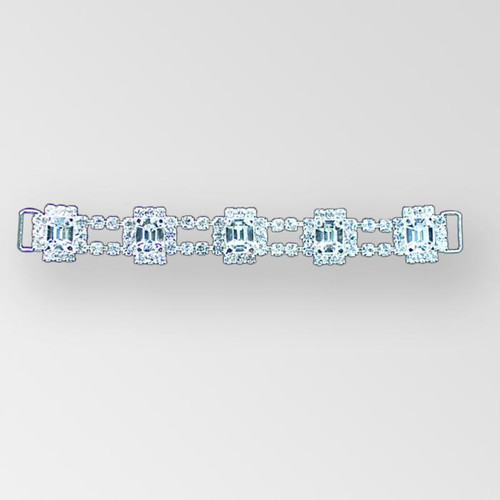 6.25 inch Crystal Silver Rhinestone Connector, ss14.5, ss18, 12x10mm Octagon Product