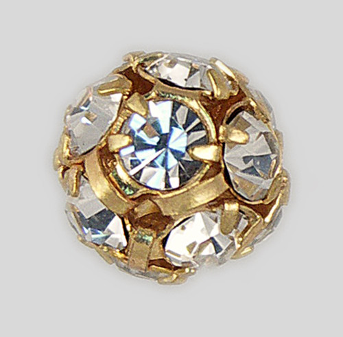 6mm Rhinestone Ball Crystal, Gold Plated Product