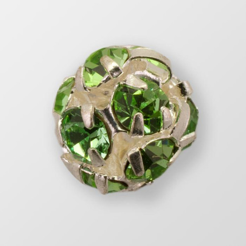 6mm Rhinestone Ball Peridot, Silver Plated Product
