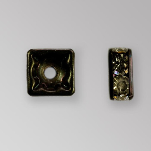 8x8mm Rhinestone Squaredelle Crystal, Black Plated Product