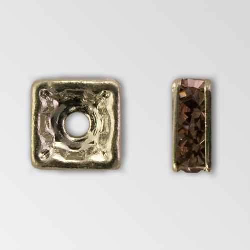 8x8mm Rhinestone Squaredelle Light Amethyst,, Silver Plated Product