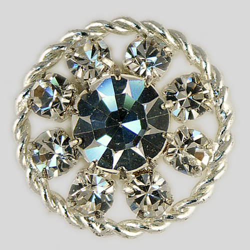 Crystal, Silver Plated 18mm Rhinestone Button, ss15.5, ss40 Product