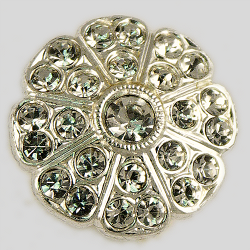 Crystal, Silver Plated 19mm Rhinestone Button, ss6, ss18 Product