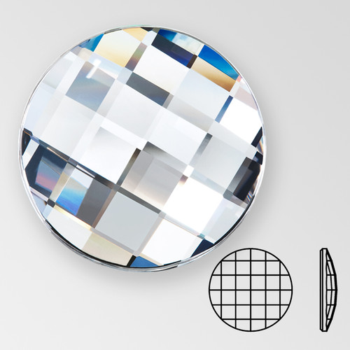 MC Flat Back Chessboard Circle Stone, 6mm Crystal, foiled Product