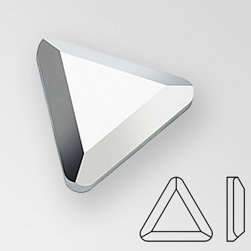 MC Flat Back Triangle in Crystal color, size 6mm, foiled Product