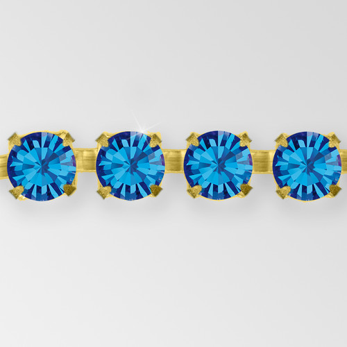 Rhinestone Chain, Machine Cut Capri Blue, Raw ss8.5 Product